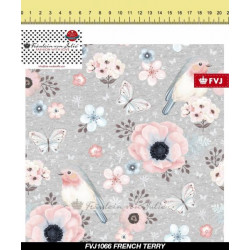 French Terry - Fräulein v. Julie Little Bird told me grau